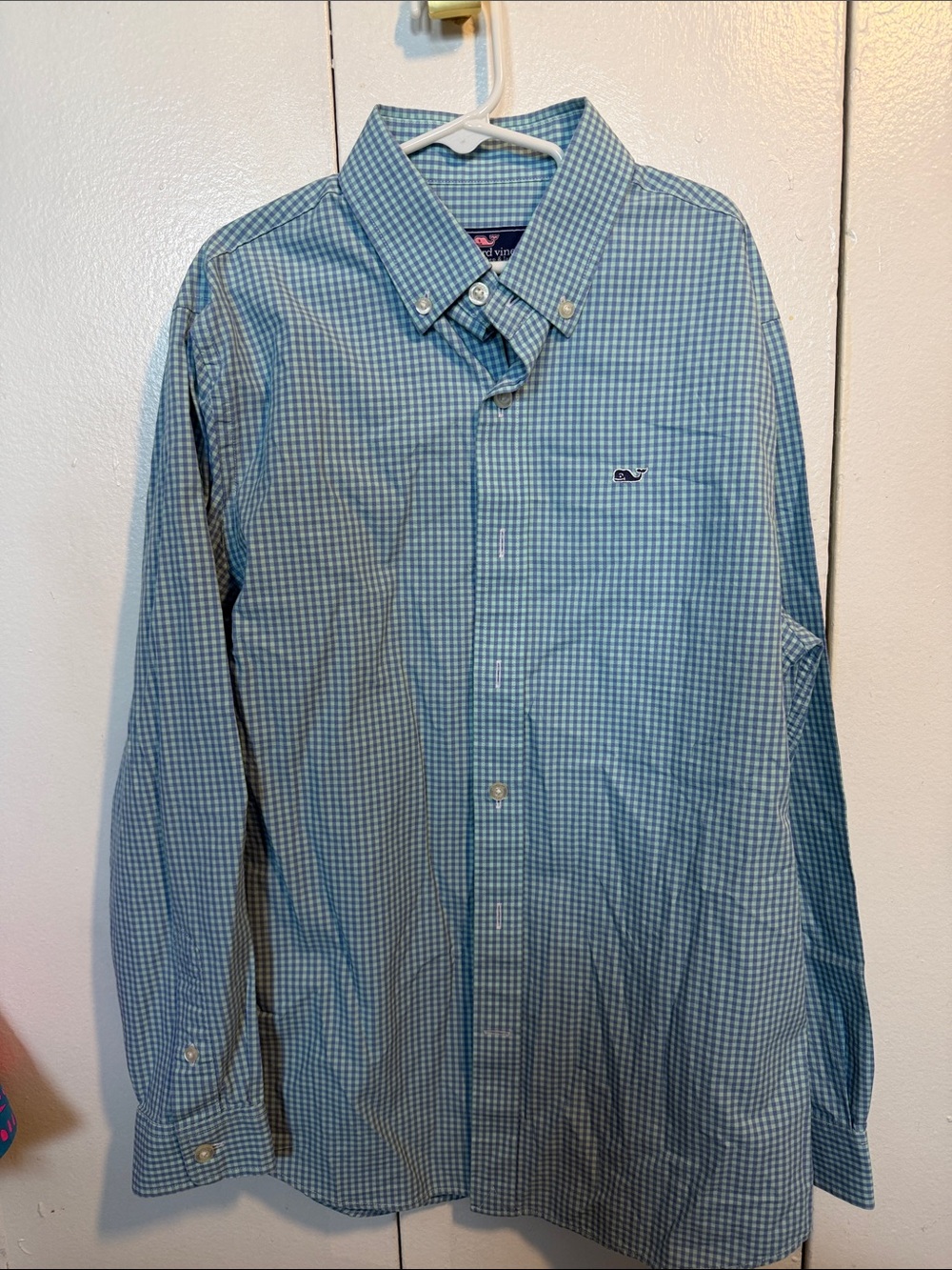 Vineyard Vines boys Light Blue Gingham Button-Down Shirt